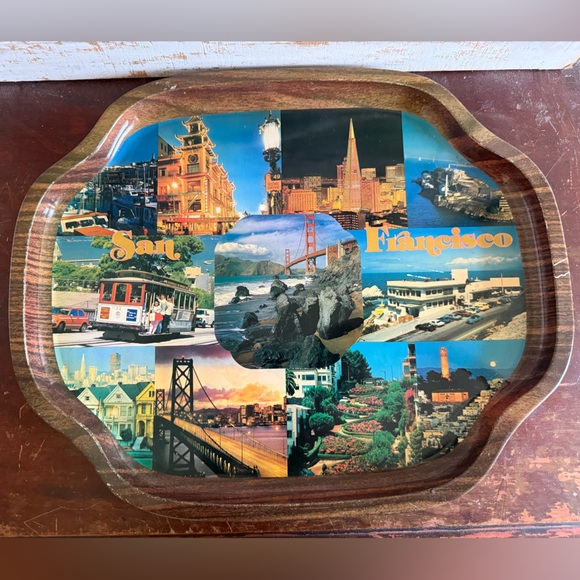 Vintage San Francisco Souvenir Serving Tray - Scenic Collage - Picture 2 of 6